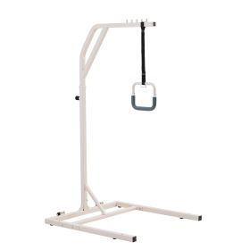 VEVOR Trapeze Bar for Bed Mobility, Height-Adjustable Free Standing Trapeze Bar with 2 Wheels, 300LBS Capacity Bed Pull Up Assist for Elderly Dis