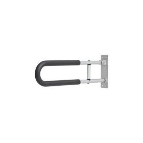 VEVOR Toilet Safety Rail, 23.8 Inch U-Shaped Handicap Grab Bar, Foldable Senior Safety Pole, Flip Up Toilet Grab Bar with Anti-Slip Support Handl