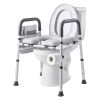 Raised Toilet Seat with Arms, 400 lbs Load Capacity, Adjustable Height and Width