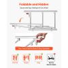Foldable Bed Rail for Elderly, 28 in Bedside Assist Rail with Fixing Strap, Adjustable Height Pipe Bedside Cane, High-Strength Metal Senior Bed Bar