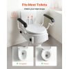 Raised Toilet Seat with Arms, 300 lbs Load Capacity, 3-Level Adjustable Height