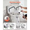 Raised Toilet Seat with Arms, 350 lbs Capacity, 5-Inch Lift Height & Adjustable Width
