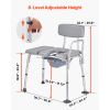 Bedside Commode Chair, 500 lbs Weight Capacity, 4-in-1 Portable Toilet and Raised Toilet Seat with Padded Seat and Backrest, Detachable 5L Bucket