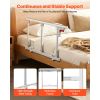 Foldable Bed Rail for Elderly, 28 in Bedside Assist Rail with Fixing Strap, Adjustable Height Pipe Bedside Cane, High-Strength Metal Senior Bed Bar